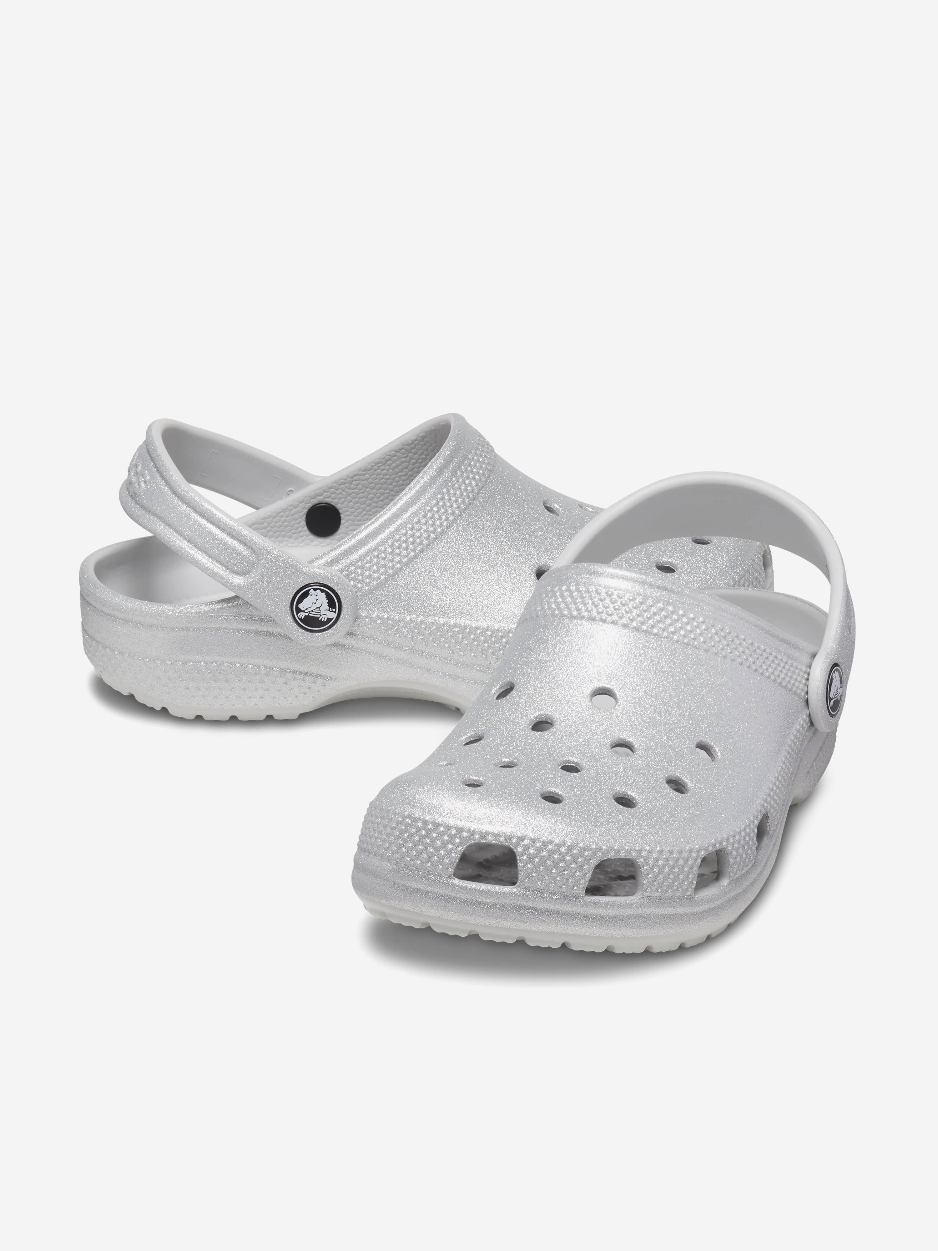 Crocs Classis clog silver glitter sz store 10c - 206992-94S