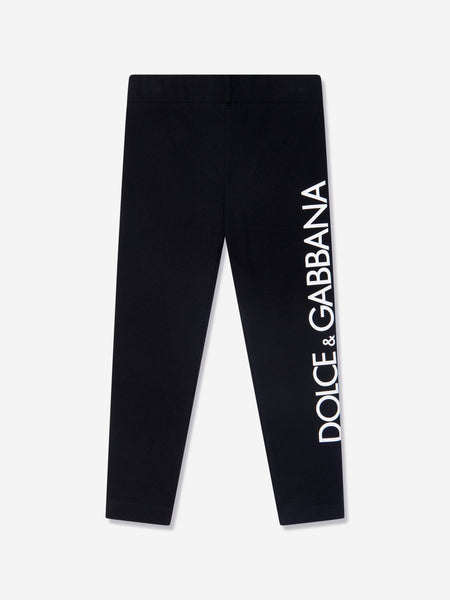 Dolce & Gabbana Logo Cotton leggings in Black | Lyst