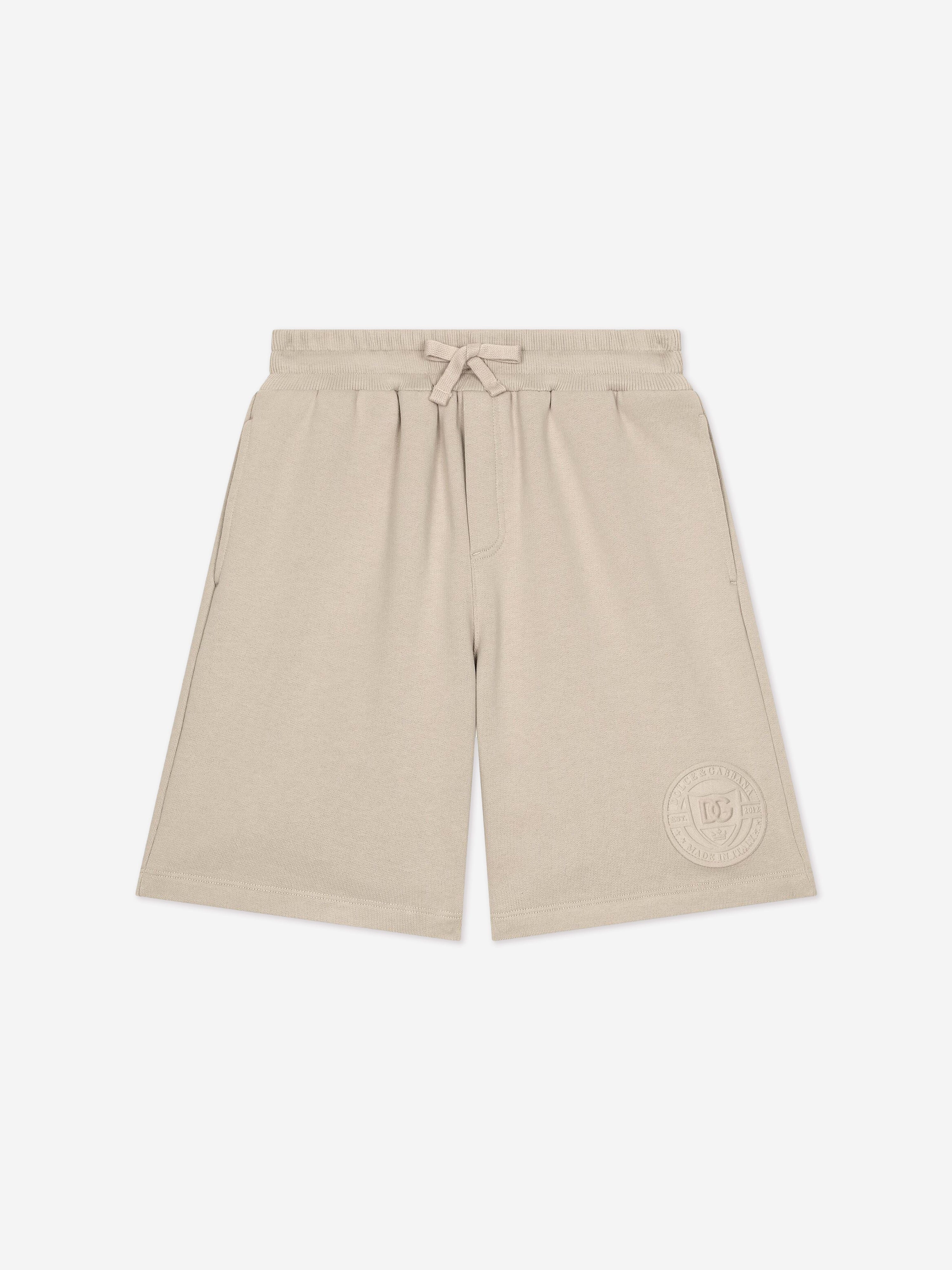 Dolce & Gabbana Boys Logo Bermuda Shorts in Beige