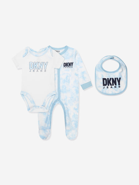 DKNY Jeans Original , 0-3 Months, Infant Set (Bodysuit, Bib, Socks), Gift  Box