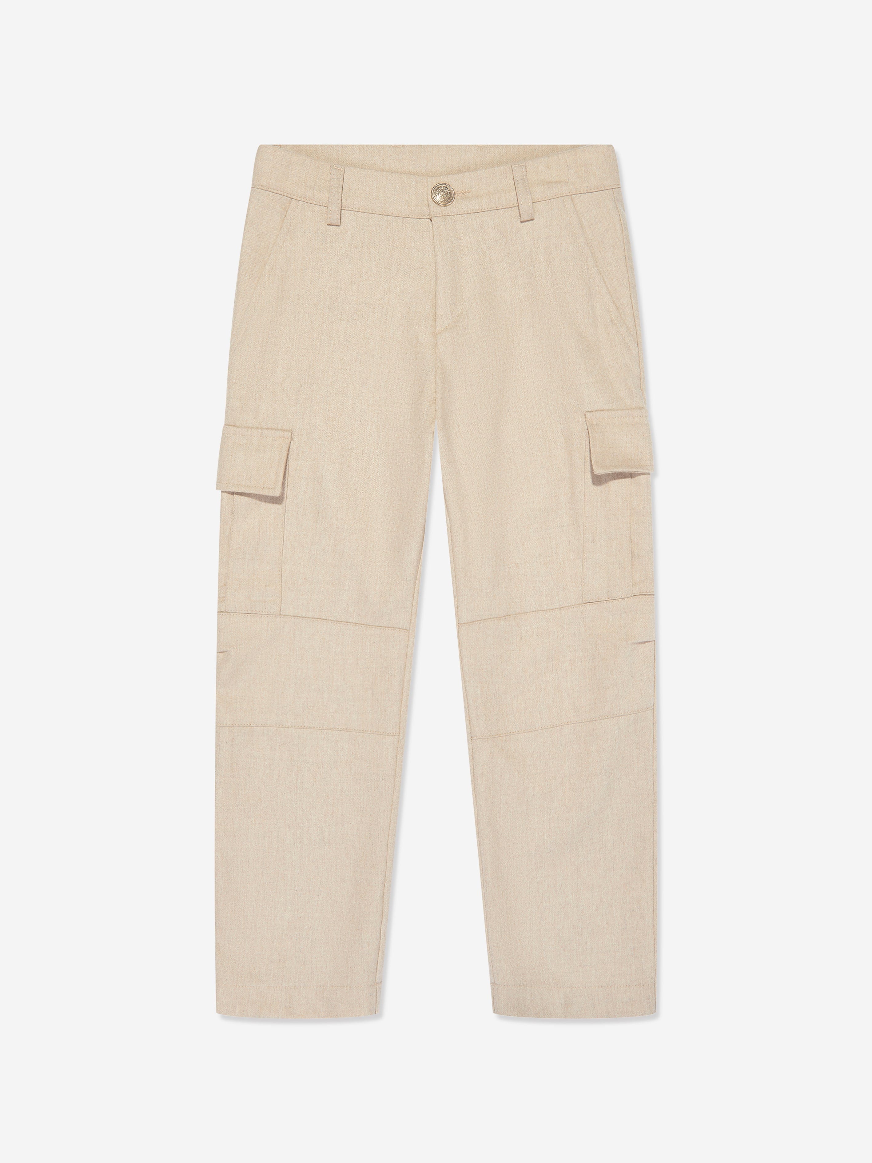 Eleventy Boys Cargo Trousers in Beige