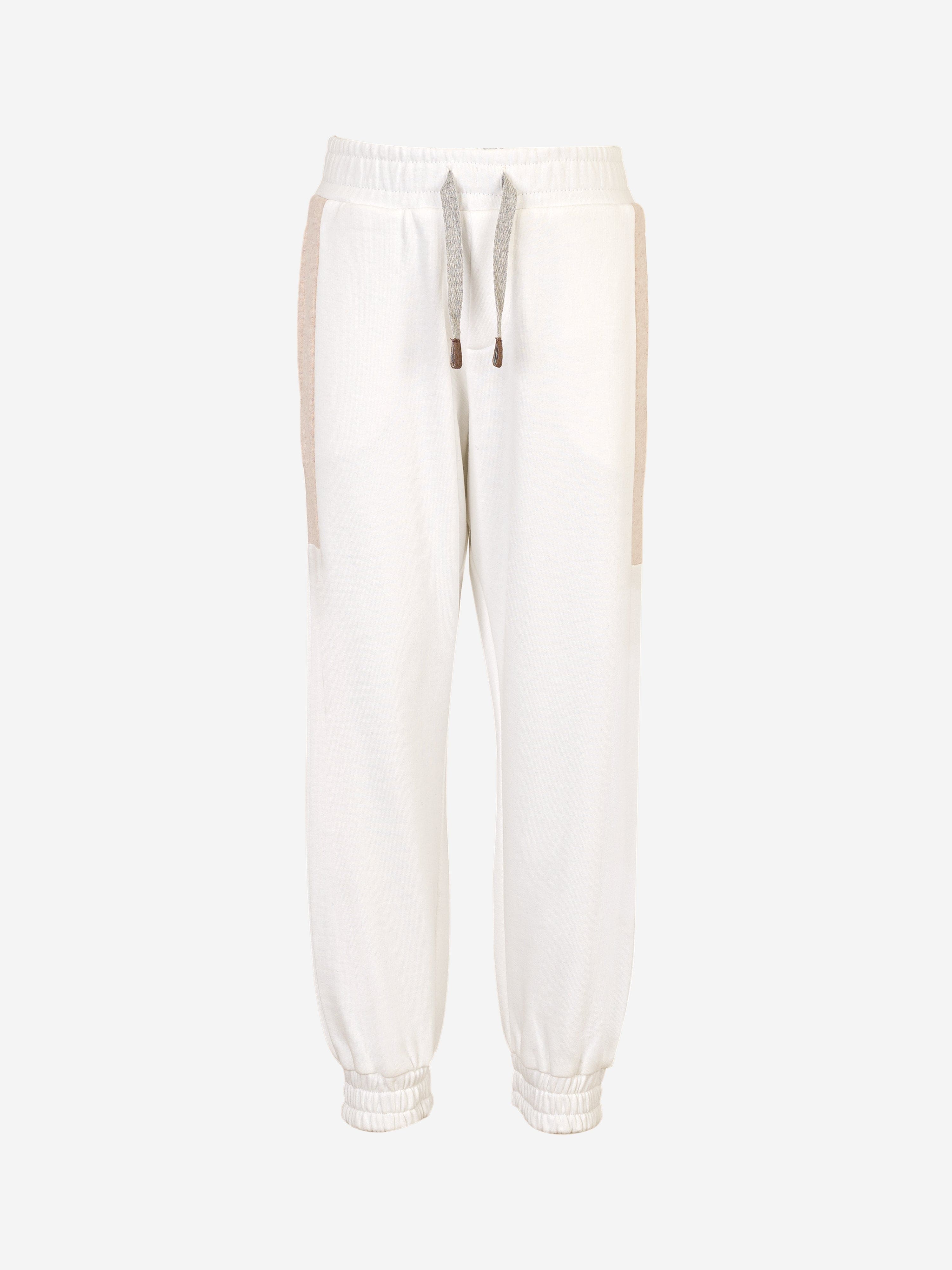 Eleventy Boys Logo Joggers in Ivory