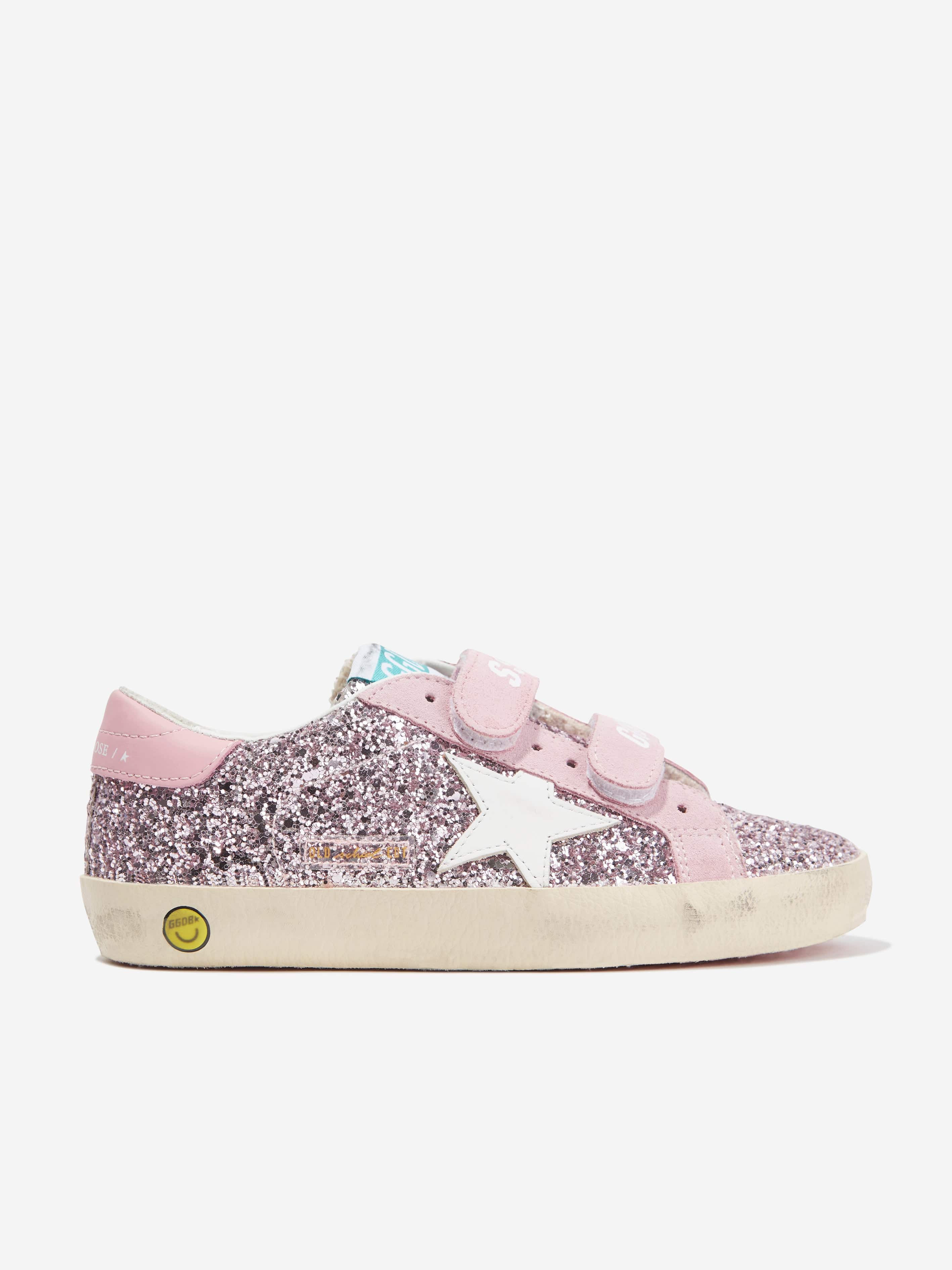 Golden Goose Kids Girls Glitter And Leather Old School Trainers in