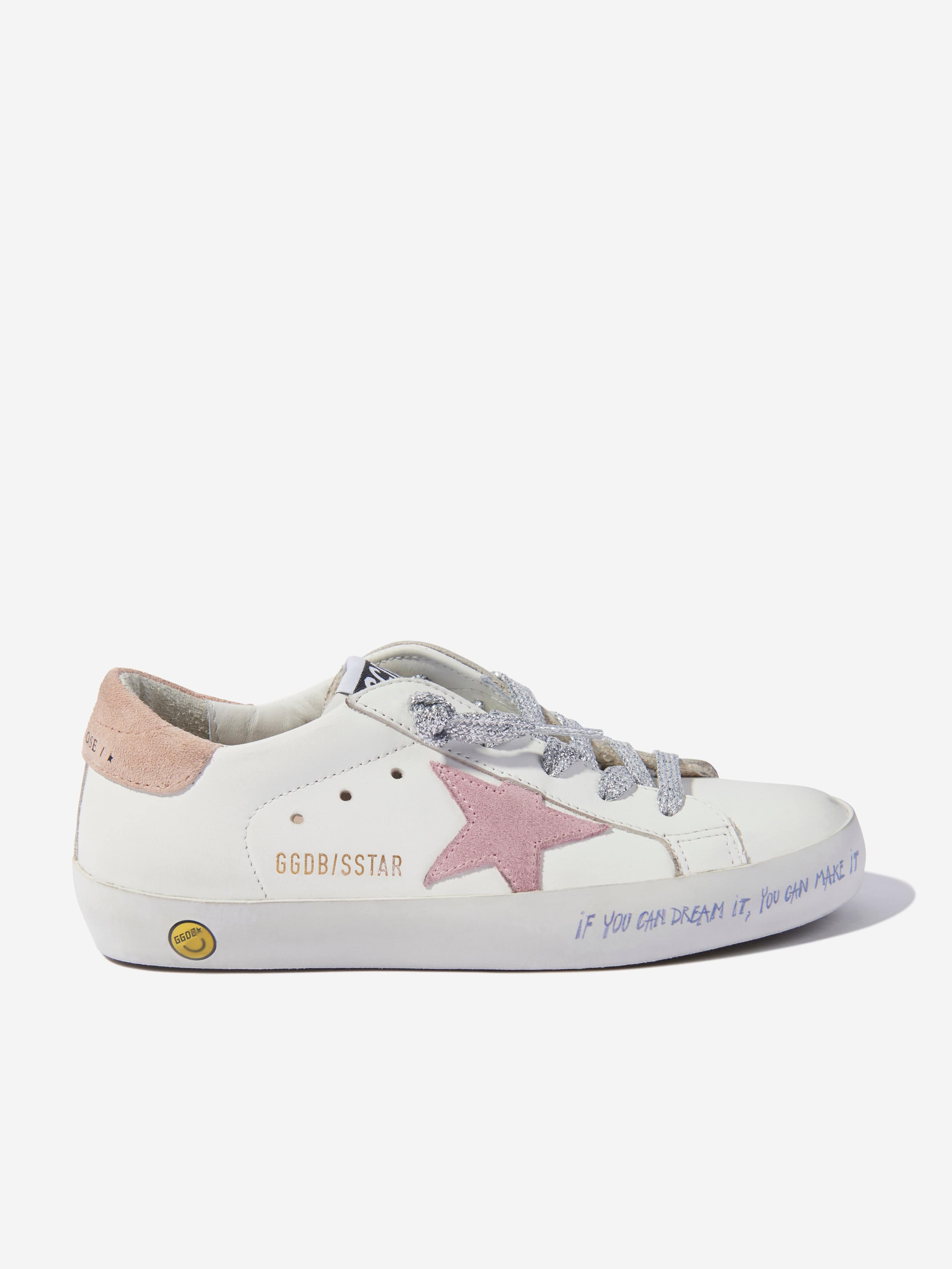 White leather outlet star trainers