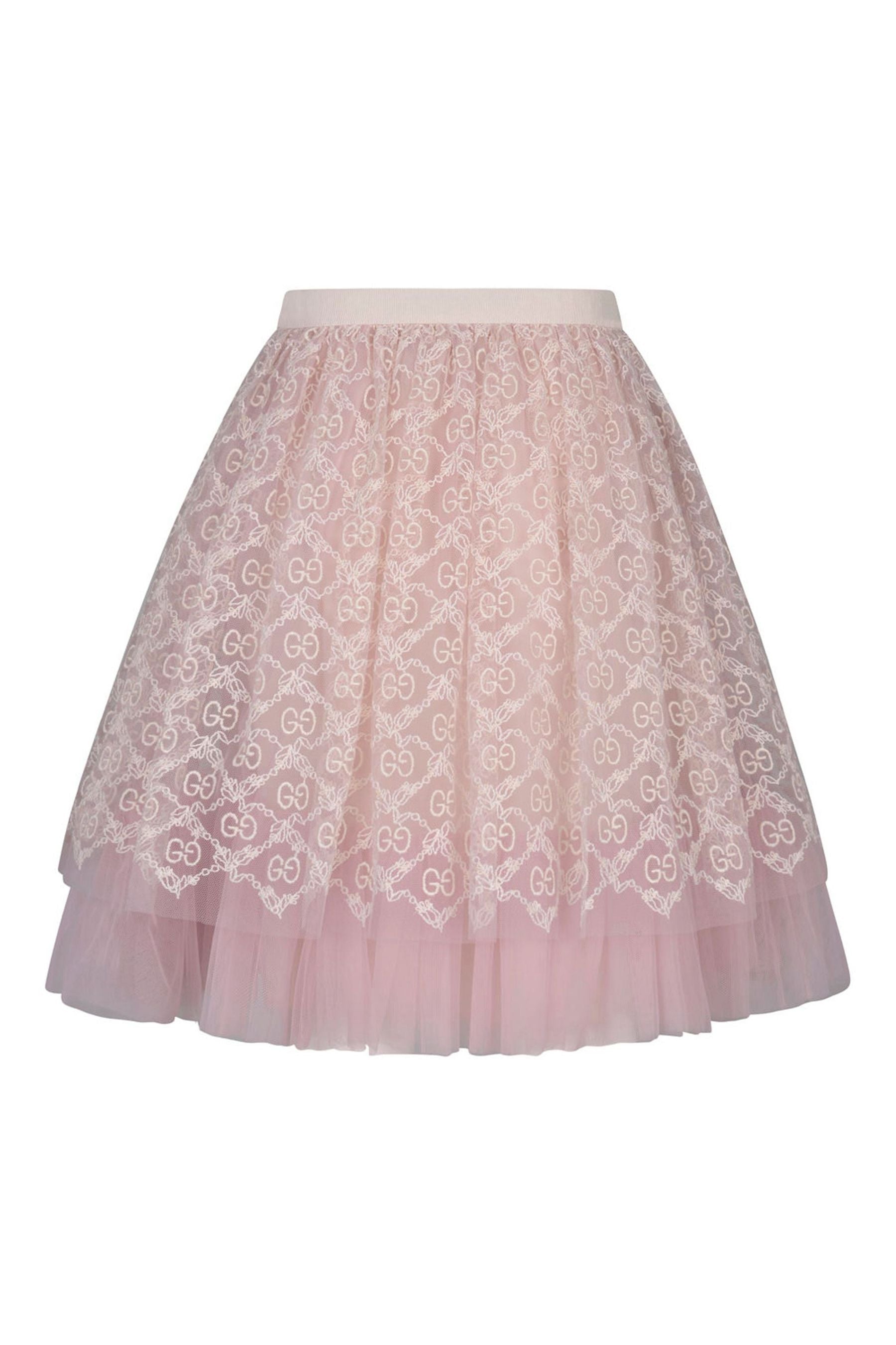 グッチガールズライトチュールGG刺繍スカート | Childsplay Clothing