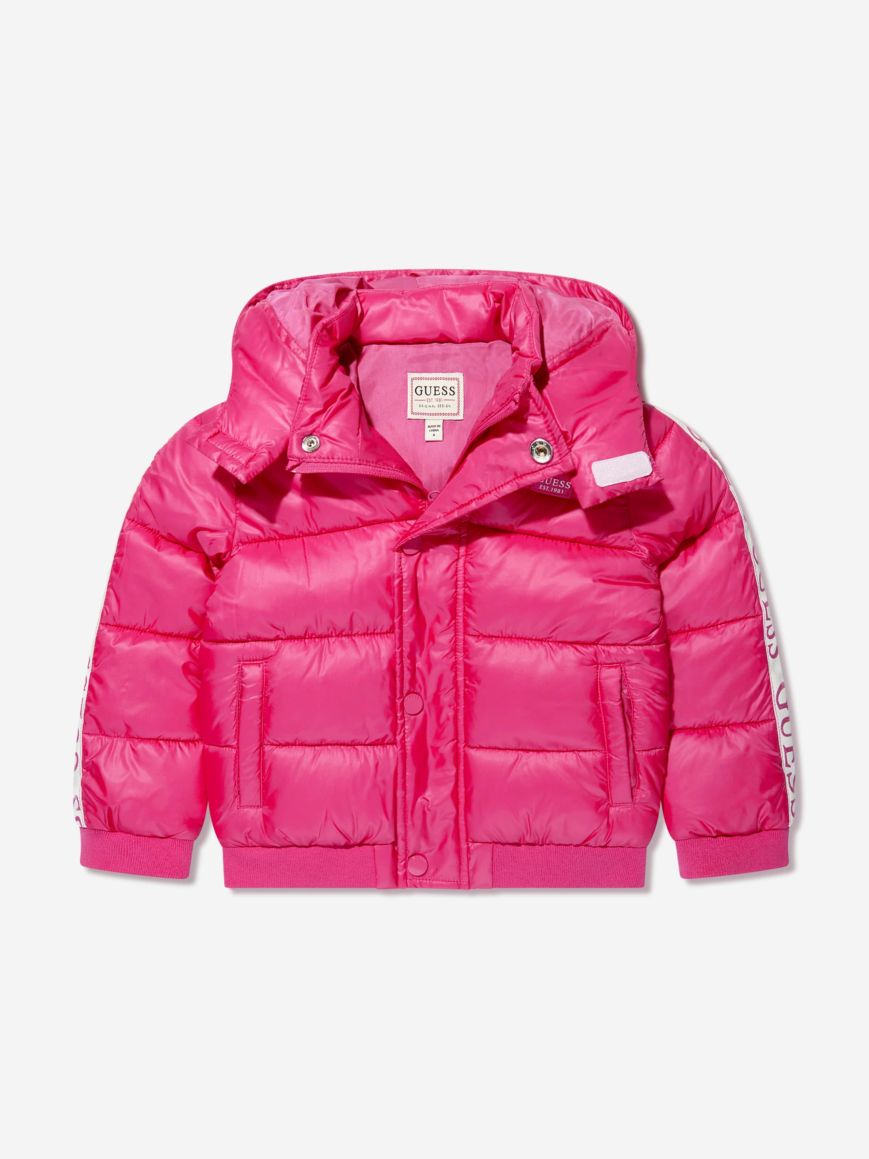 Guess pink sale puffer jacket