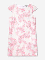 Girls Cherry Blossom Lace Dress in White