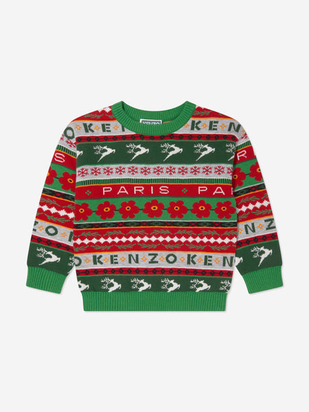 Kids Seasonal Knitted Jumper in Green Childsplay Clothing