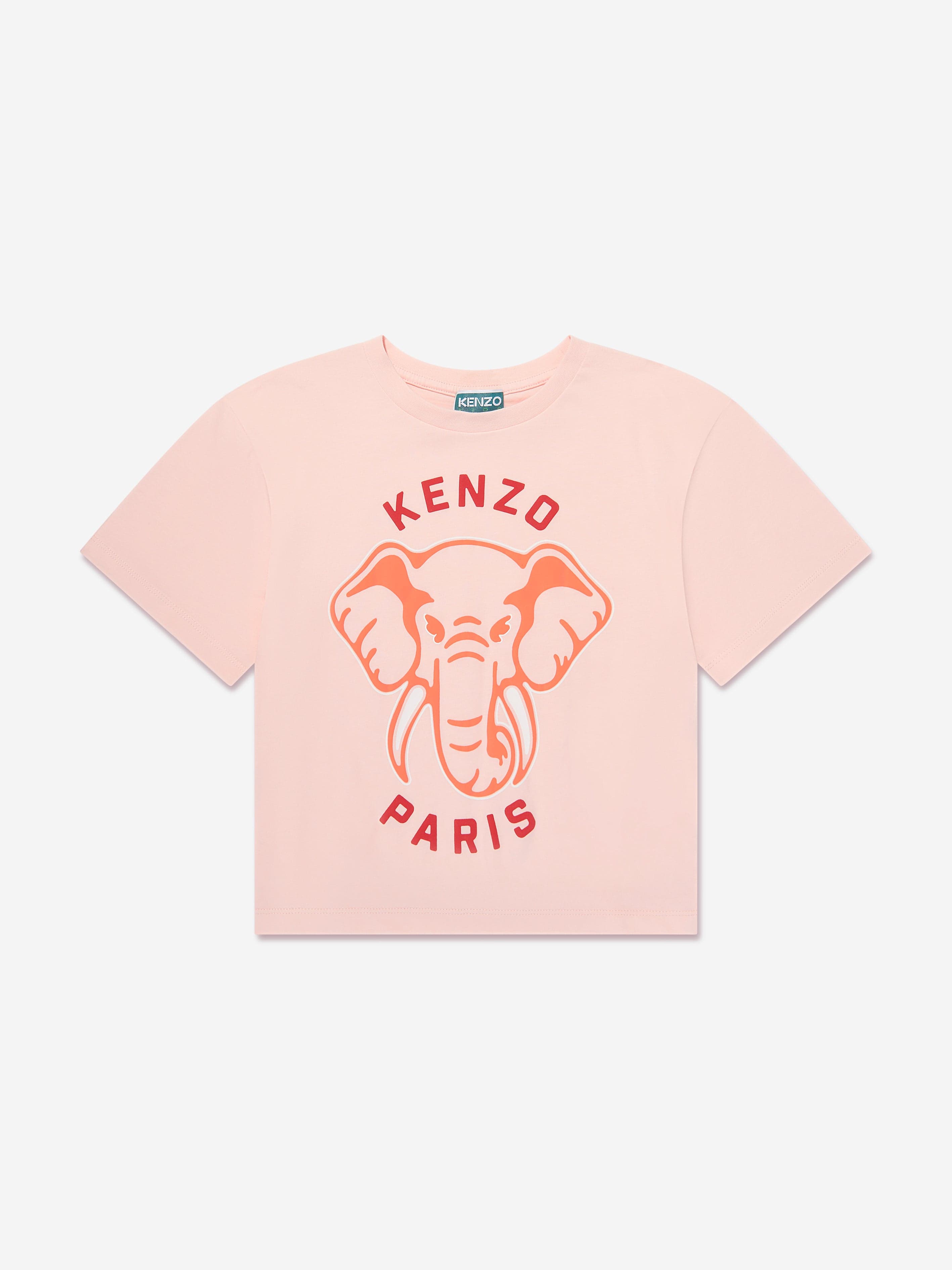 Girls Elephant Print T Shirt in Pink