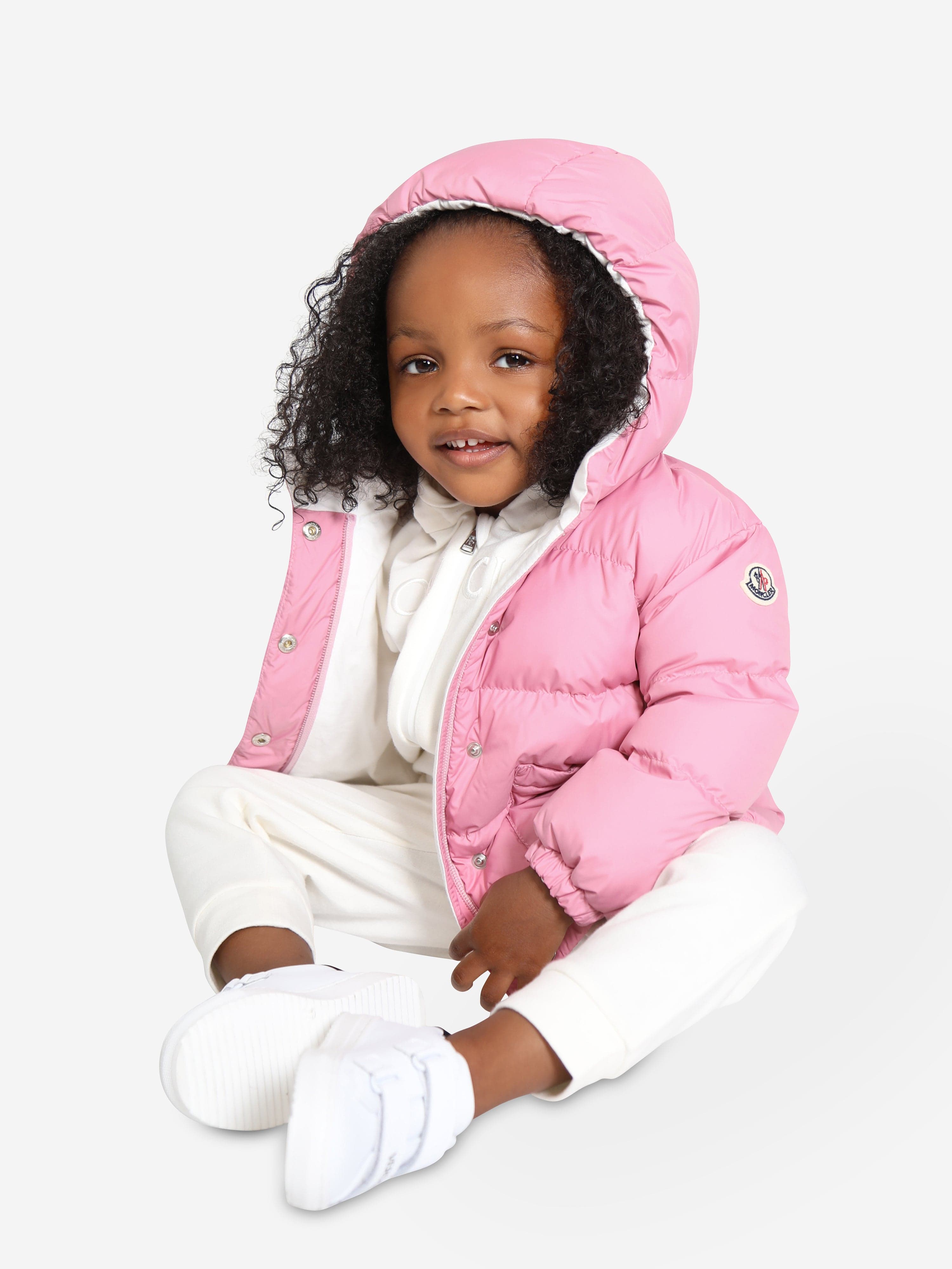 Moncler pink baby coat on sale