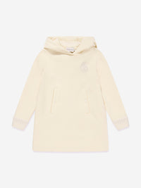 Moncler Enfant Girls Hooded Sweater Dress in Ivory