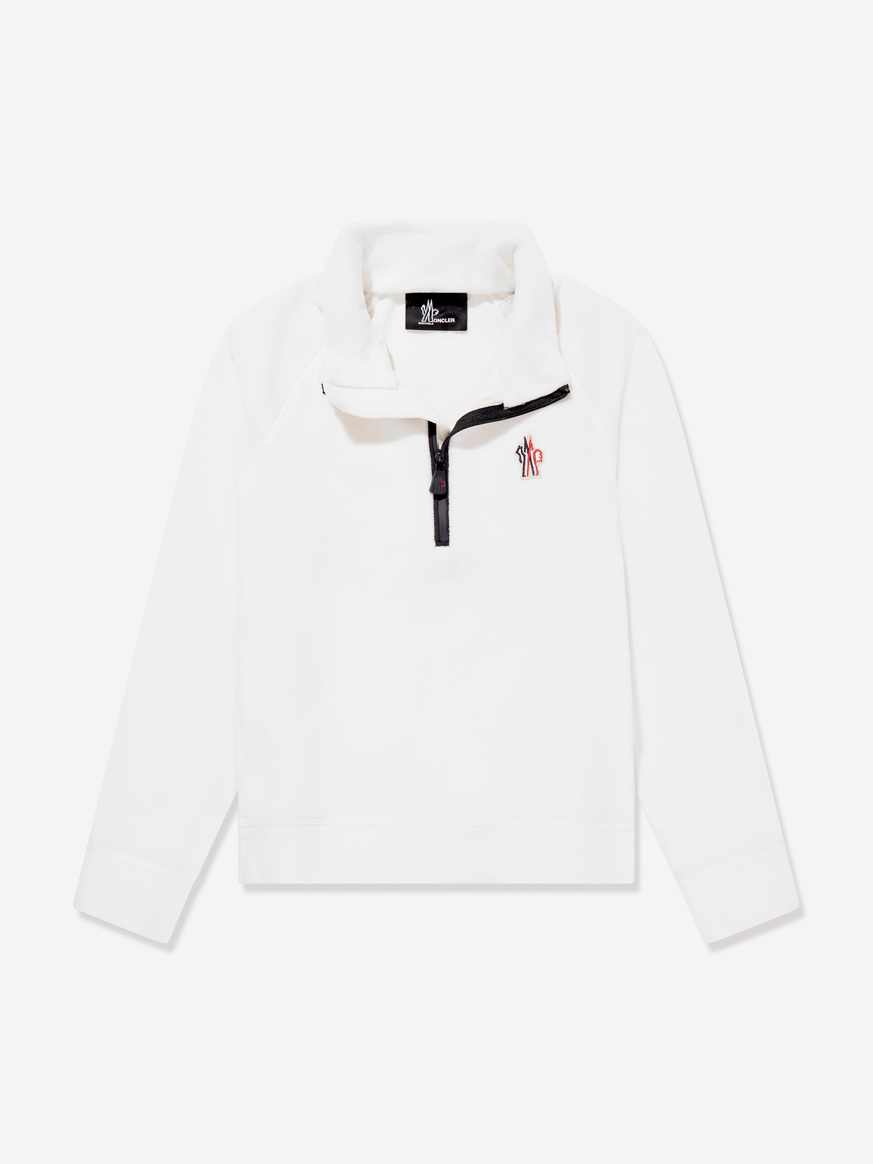 Moncler Enfant Kids Grenoble Half Zip Sweatshirt in White