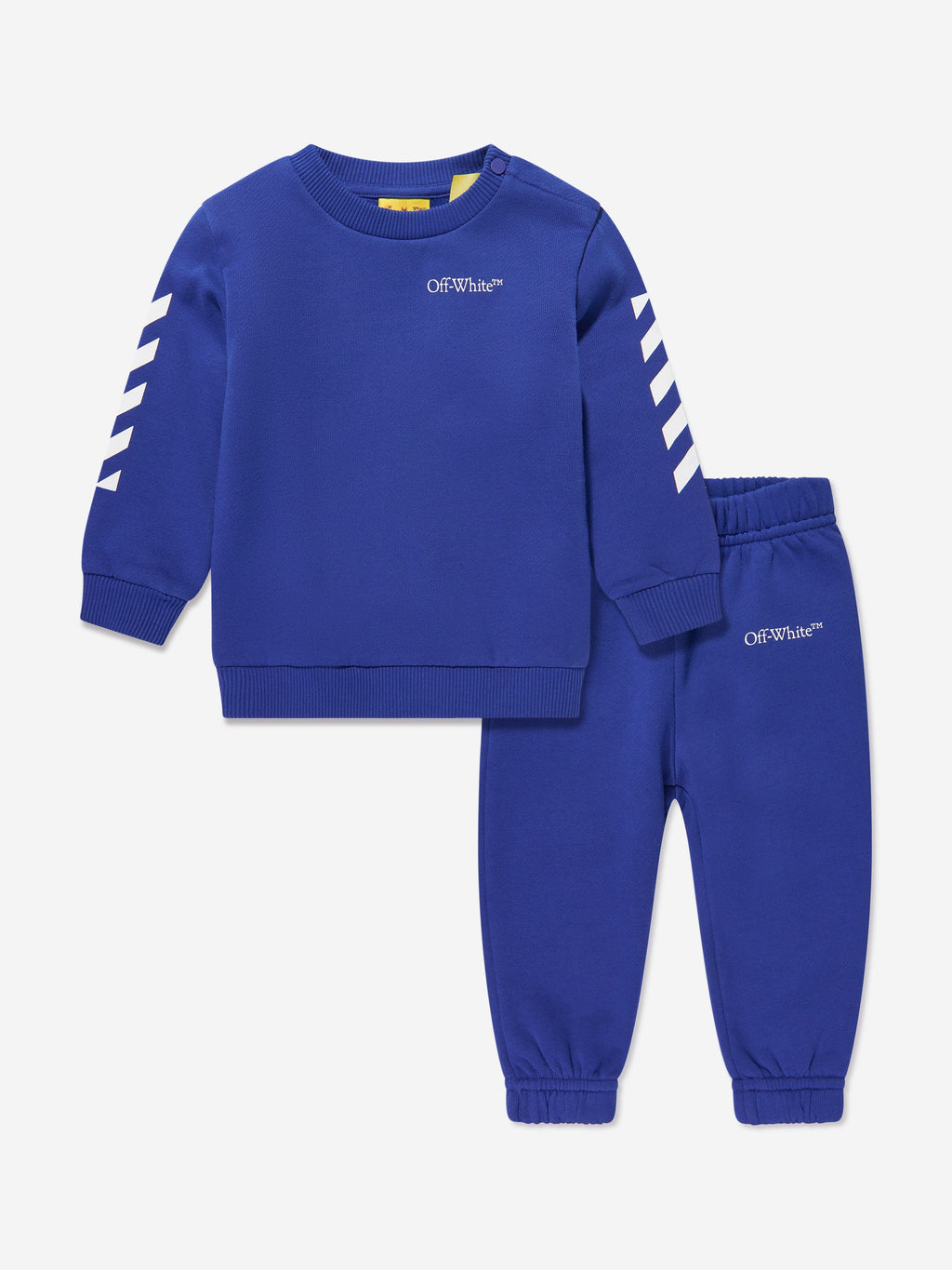 Kids Blue Helvetica Diag Hoodie by Off-White