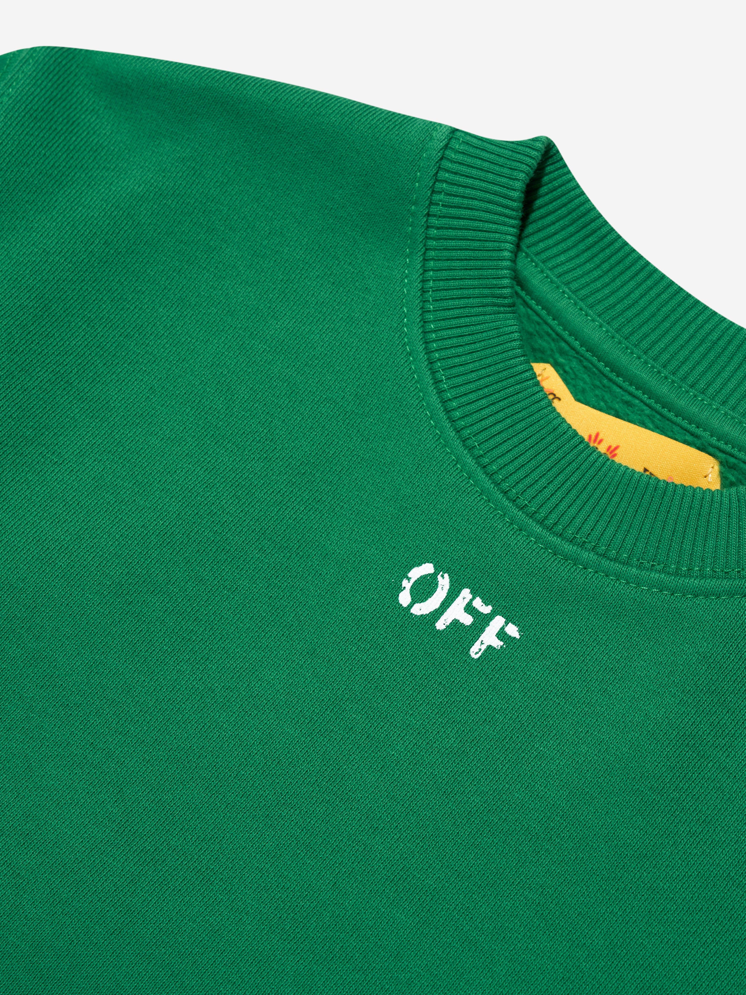 Off White Boys Off Stamp Sweatshirt in Green Childsplay Clothing