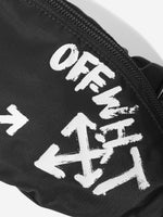 Off-White Kids Paint Script Belt Bag in One Size Black