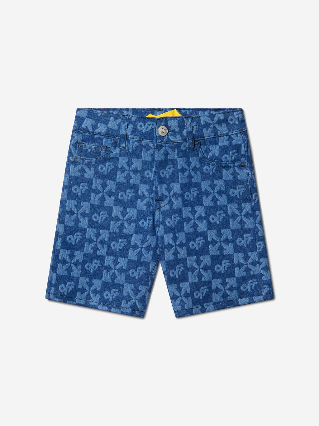 Monogram Denim Mini Shorts Blue