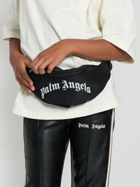 Palm Angels Kids Curved Logo Belt Bag in Black