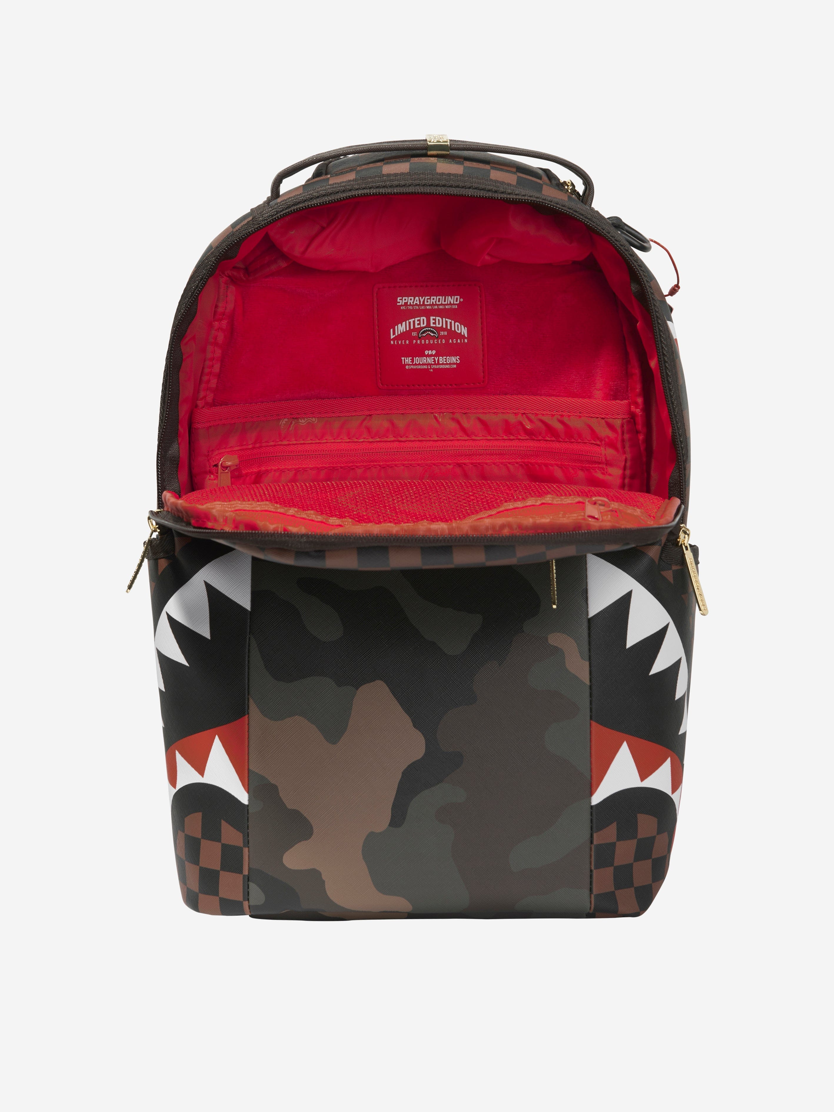 Sprayground Kids Sip Camo Accent DLXSV Backpack in Brown Childsplay Clothing