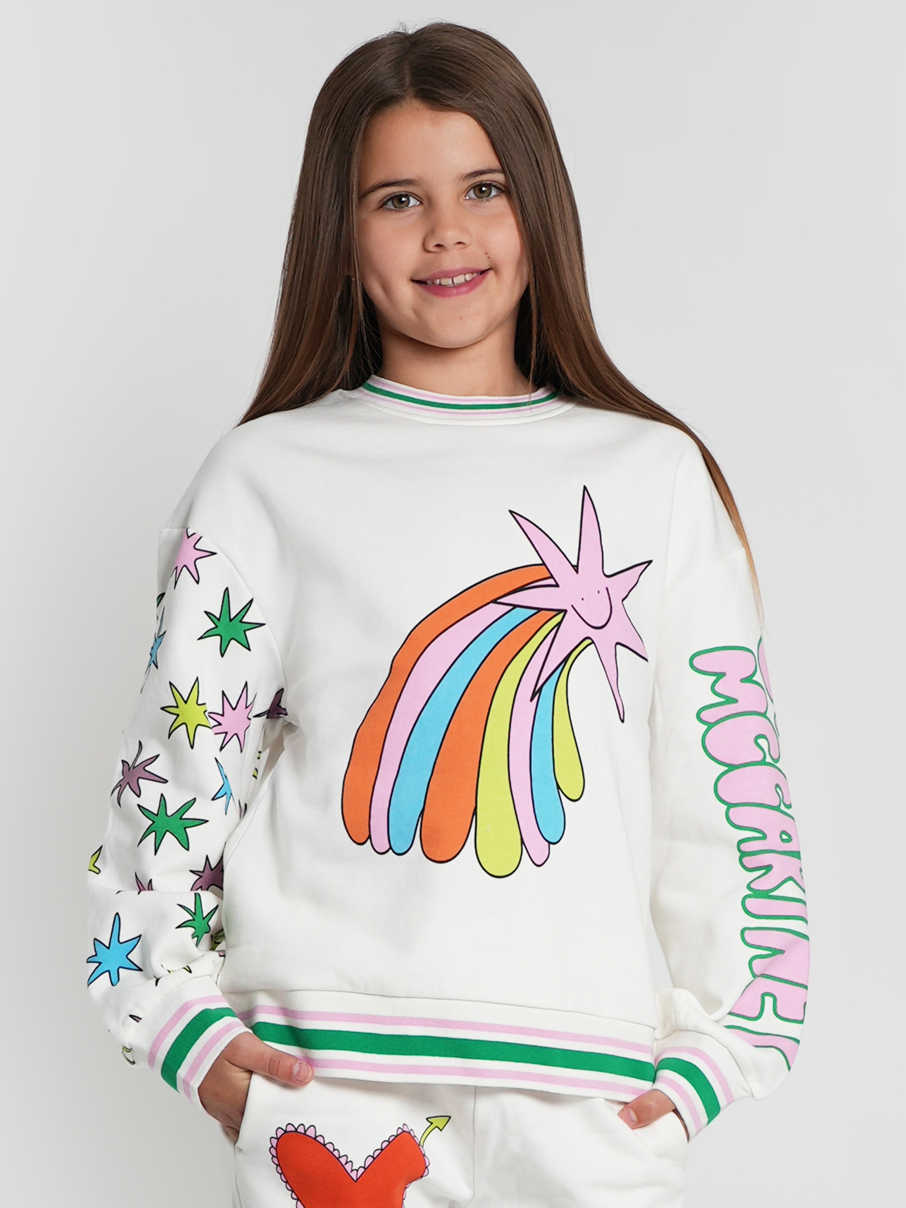 Stella McCartney Girls Shooting Star Sweatshirt in Ivory