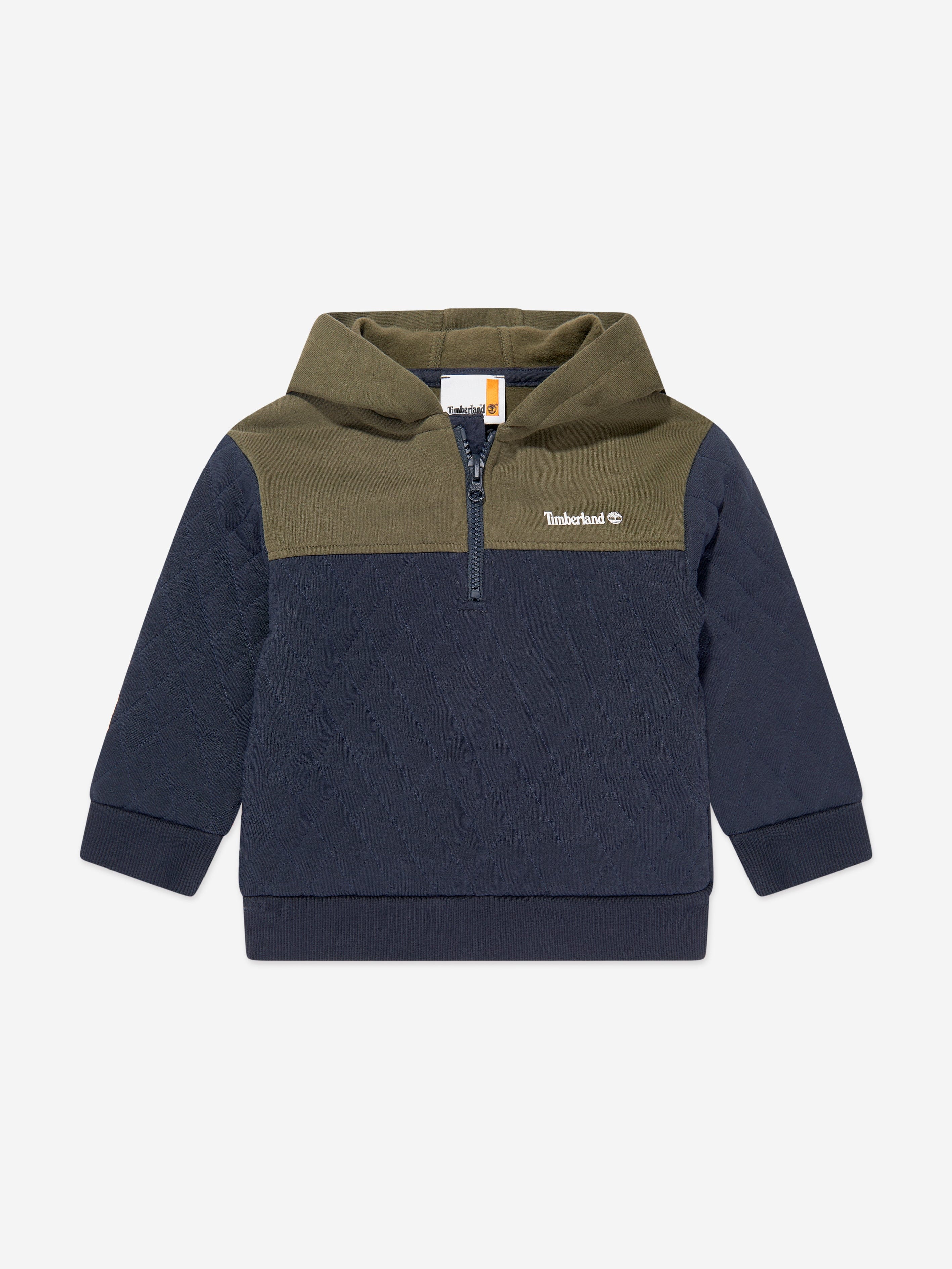 Boys Quilted Hooded Sweatshirt in Navy Childsplay Clothing