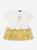 Versace Kids Orchid Barocco Baby Pleated Skirt for Baby Girls