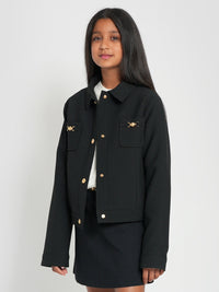 Versace Girls Stretch Cady Jacket in Black