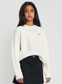 Versace Kids Cable Knit Jumper in Ivory