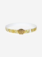 Versace Girls Reversible Barocco Belt in White