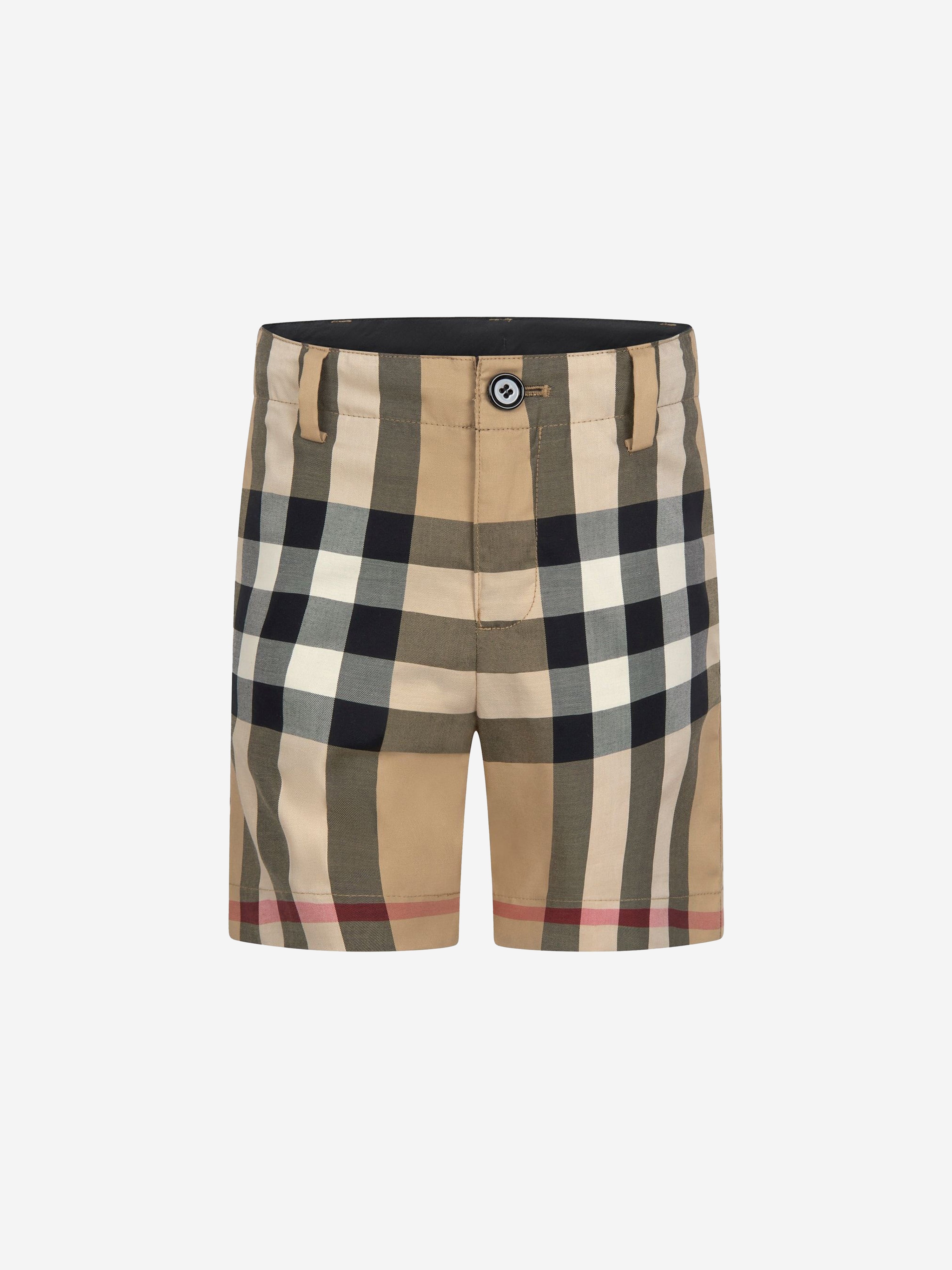 Burberry Kids - Boys Royston Check Shorts In Beige | Childsplay Clothing