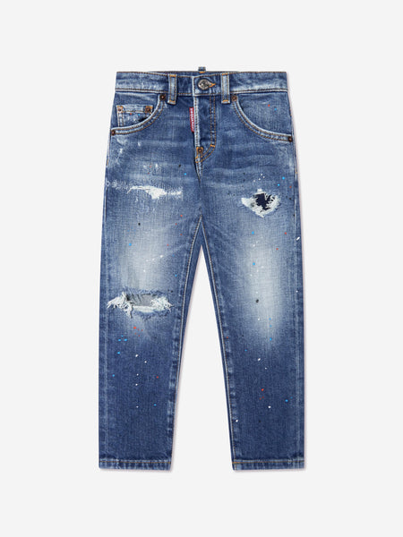 Dsquared2 Kids Boys Distressed Denim Jeans In Blue Childsplay