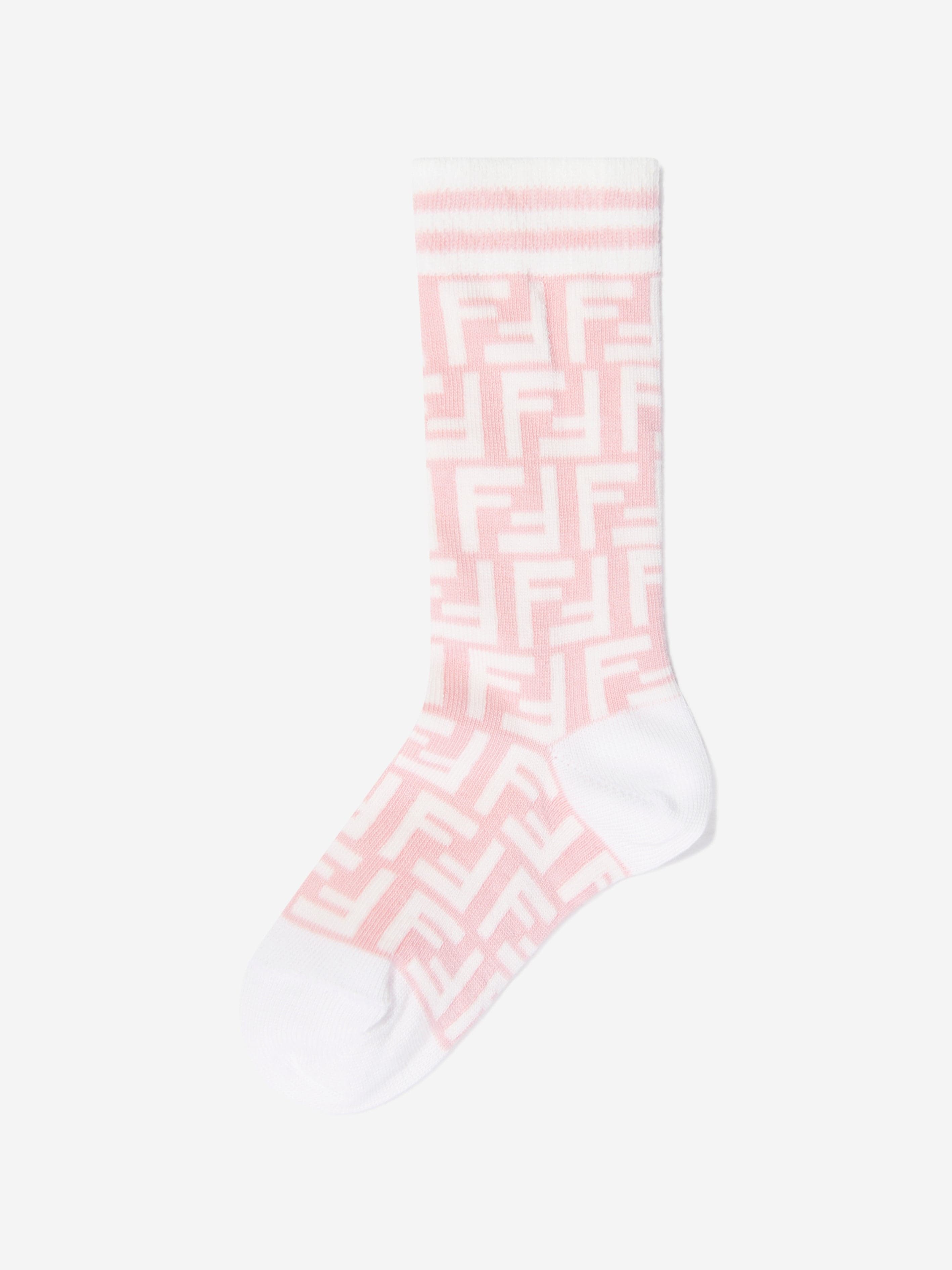 Fendi Kids Girls FF Logo Socks Set 2 Pairs in Pink Childsplay Clothing