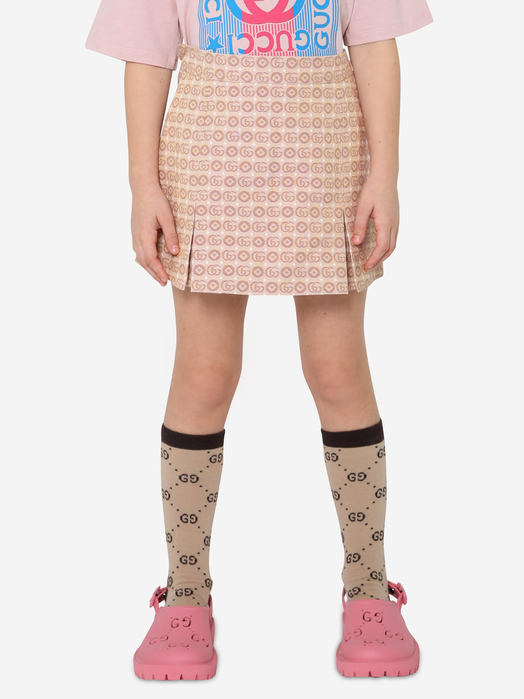 GG Jacquard Cotton Blend Skirt in Blue - Gucci Kids