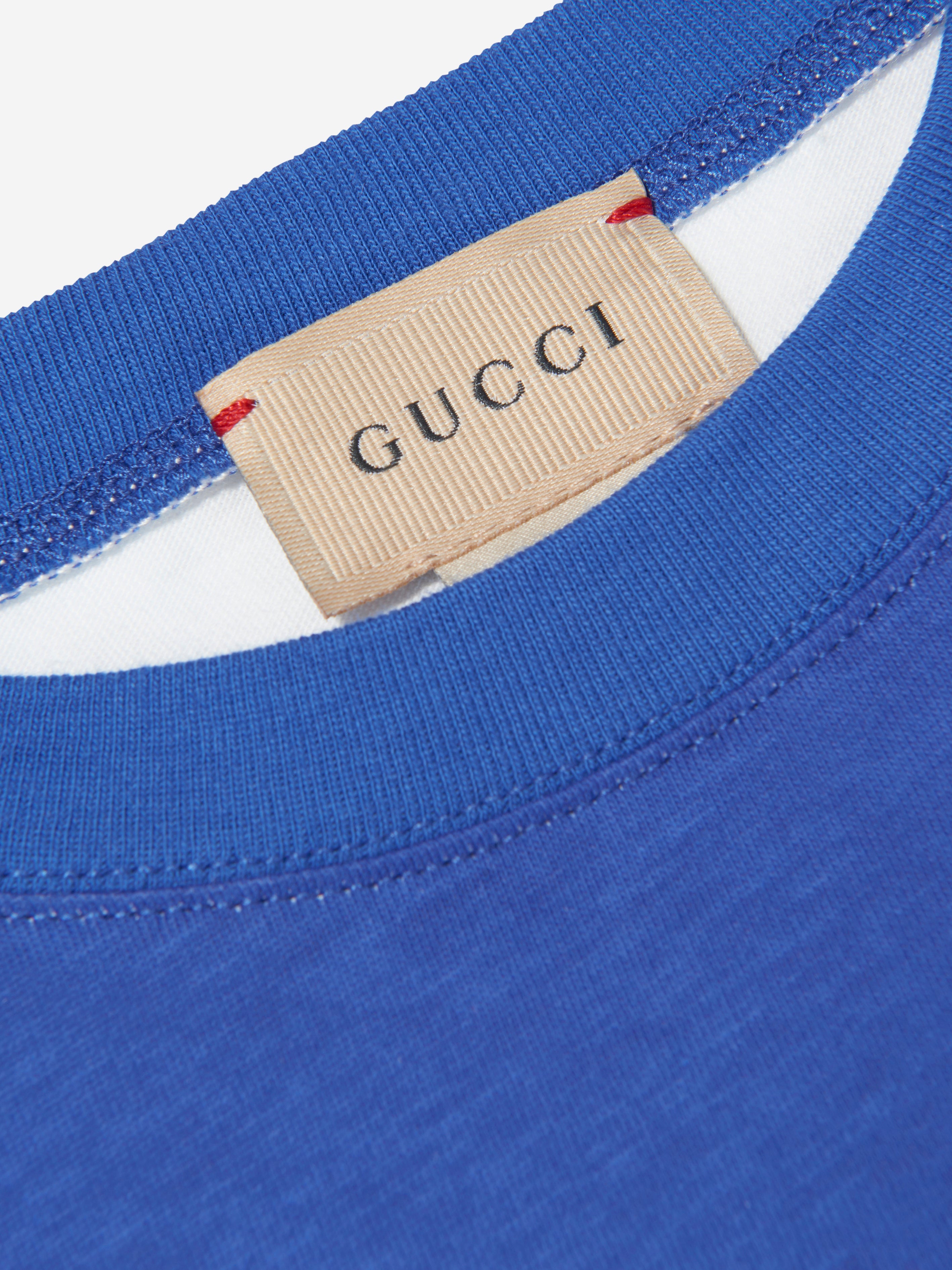 Gucci Kids striped print shirt - Blue