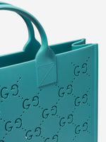 Children's GG tote bag in blue rubber