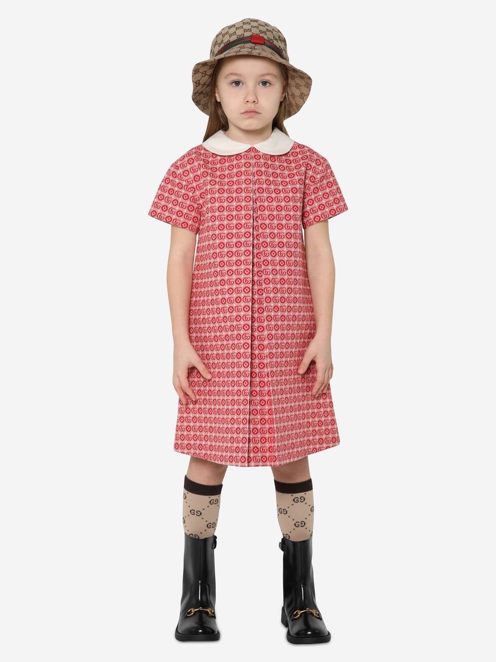 Gucci - Girls Pink GG Logo Dress