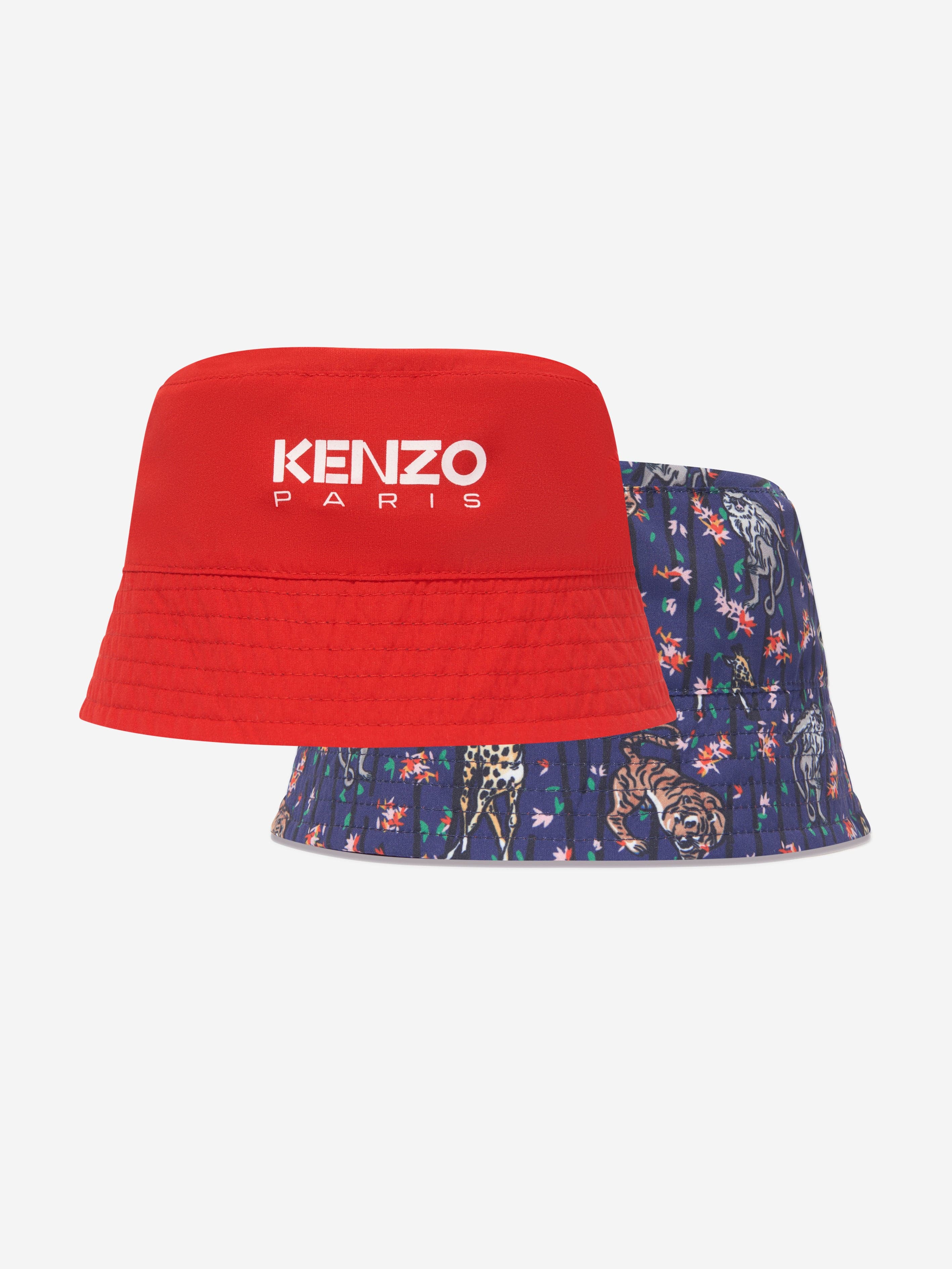 KENZO KIDS Girls Reversible Bucket Hat in Blue | Childsplay Clothing