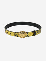 YOUNG VERSACE: Versace Young Baroque belt in printed synthetic leather -  Black